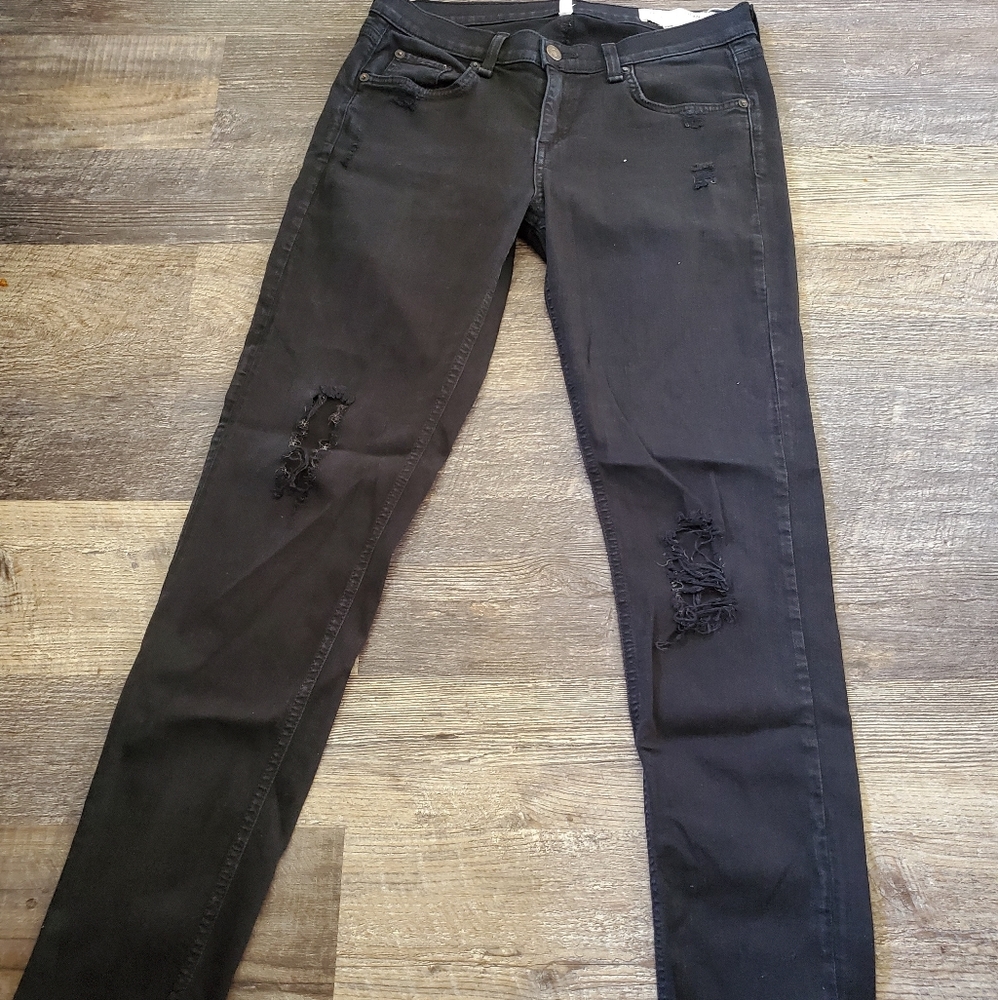 Rag And Bone Distressed Blacl Pants - image 2